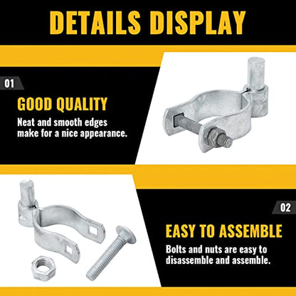 VIVIDA 1-5/8" Chain Link Gate Hinge, Galvanized Male Post Hinge, for 1-5/8" OD Post, Chain Link Fence Hardware, 8 PCS - size: 1-5/8" (8 PCS)