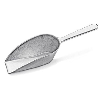 New Star Foodservice One-Piece Cast Aluminum Flat Bottom Bar Ice Flour Utility Scoop, 4-Ounce, Silver - size: 4-Ounce