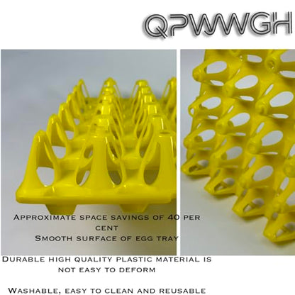 15-Pack Reusable Plastic Egg Tray Egg Crates 30-Egg Flats for Home Chicken Farmers, Stackable Egg Cartons Hold Multiple Eggs, Great for Storing, Sorting, and Shipping Eggs, Durable and Reusable