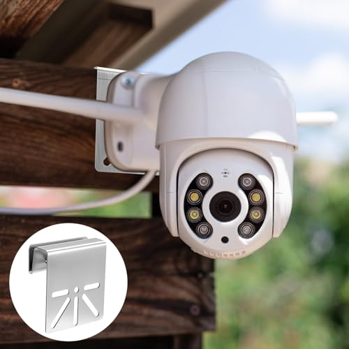 QWORK Gutter Mount Bracket for Solar Security Cameras, Universal 304 Stainless Steel Camera Mounting Brackets, 1 Pack