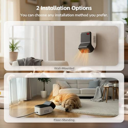 Pet Heater, Thermostat 300W/600W, Coverage up to 150 ft³, Ambient 95–102°F, Anti-Chew Cord, Low-Noise, For Dog House/Chicken Coop/Cat House/Rabbit Hutch (300W/600W)