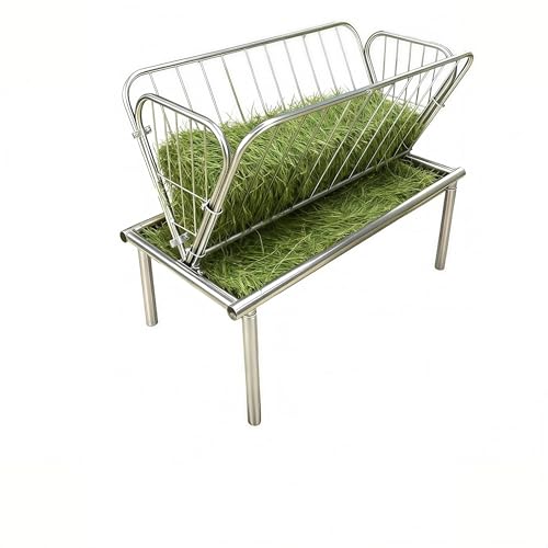 Hay Feeder, Heavy Duty Galvanized Steel, Goat Feeder, Weather Resistant, Livestock Feeder with 2-in-1 Design for Goats Sheep Horses Pasture