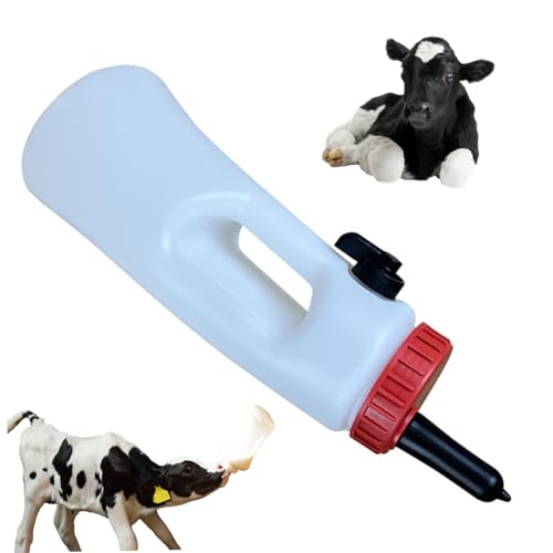 Calf Bottle with Detachable Nipple 2.5L Plastic Nursing Bottle with Regulating Valve and Handle Farm Equipment