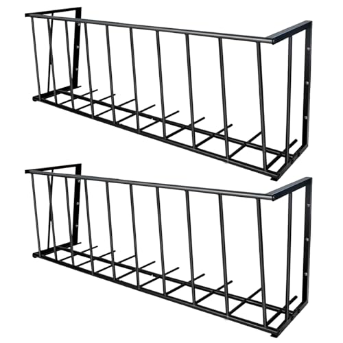 Hay Rack 2 Pack, 40’’ Hay Feeder Wall Mount, 25 Gallon Capacity Easy Install & No Wast Design Metal Corner Hay Feeder for Goat, Idea for Sheep, Livestock Feeders Hanging Indoor/Outdoor - size: 2 pcs 40'' Long