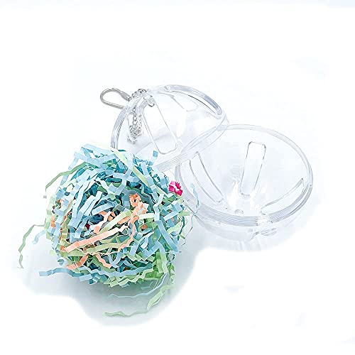 3.5" Hanging Plastic Forager Ball Toy to Unscrew with shredding Paper Inside for Medium and Large Parrot