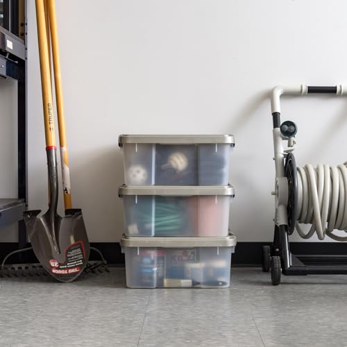 IRIS USA 27 Qt Storage Bins with Gasket Seal Lid, 3 Pack - BPA-Free, Heavy Duty Moving Containers Tight Latch, Weather Proof Tote, WEATHERPRO - Clear/Chrome - size: 27 Qt. - 3 Pack