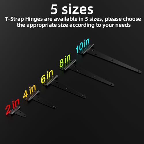T Strap Hinges, Tee Hinge, T-Gate Hinges, Gate Strap Hinges, Wooden Fences Door, Barn Door, Shed Doors,Cabinet Door,Pet House Door, Barn Door Lock Latches 1PC (5 inch) - size: 5 inch set