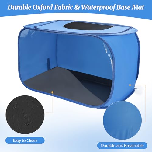 Chicken Brooder Box for Chicks, Pop Up Chick Brooder Kit with Clear Window, Waterproof Mat & Storage Bag, Square Indoor Outdoor Baby Chicken Starter Kit