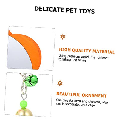 GALPADA 1pc Chicken Mirror Toy Bird Mirror Bell Fun Pet Supplies for Birds and Chickens Easy to Interactive Toy for Birdcage Entertainment