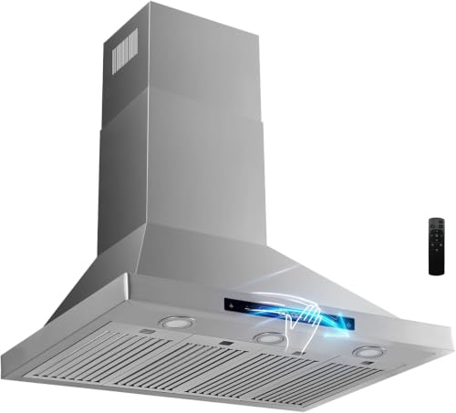 Upgraded 48 inch Wall Mount Range Hood Vent Convertible 800CFM Stainless Steel for Kitchen 3 Speed Exhaust Fan ETL listed - style: Wall Mount