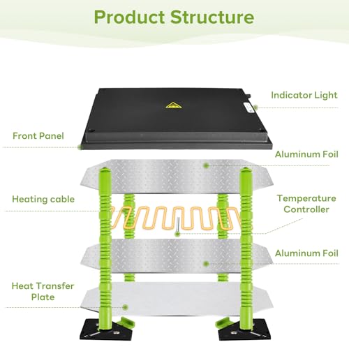 Tetuga Chick Brooder Heating Plate -16 x 22 Inch Chicken Brooder Heater Plate for Chicks with Adjustable Height & Angle - 50W Safer Than Brooder Lamp Warms Up to 50 Chicks - size: 16x22 Inch