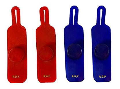 A.D.P. R4 Chicken Supplies Spur & Leg Protect Red Blue 2 Pair, Chicken Mitt Safety Poultry Hen Botas para GALLOS BREEDING, Best Rubber - color: Red & Blue R4