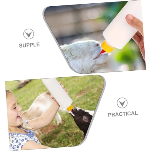 Abaodam Goat Milk Feeder Small Animal Milk Bottle Double Nipple Lamb Farm Supplies Easy to Clean