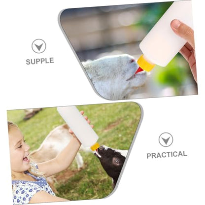 Abaodam Goat Milk Feeder Small Animal Milk Bottle Double Nipple Lamb Farm Supplies Easy to Clean