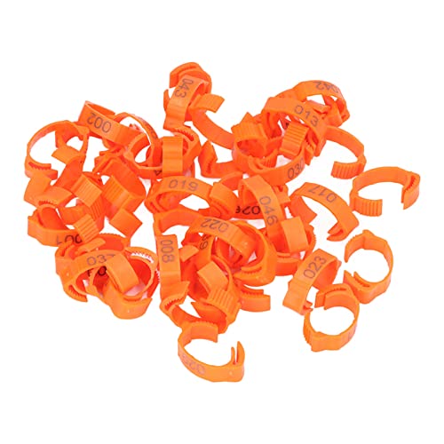 50PCS Pet Leg Rings Numbered Clip On Identification Bands, Reusable Bird Leg Rings for Chickens Ducks Pigeons Geese, Adjustable Plastic Leg Bands with Numbers 1-50 for Easy Anima