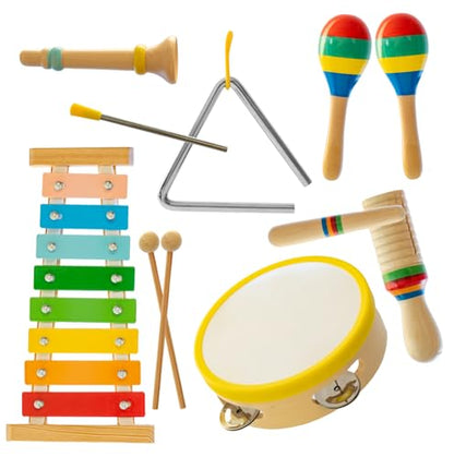 Baby Musical Instruments Set for Toddlers - Toddler Music Toys & Little People Toys - Sensory Toys for Early Learning, Development, and Fun - Safe & Durable Educational Musical Toys