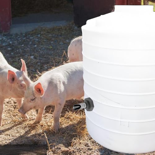 2 Sets Automatic Pig Nipple Drinkers Kit, Stainless Steel Pig Waterer Nipples and Plastics Water Tank Connectors and Hole Openers for Pigs Swine Piglets