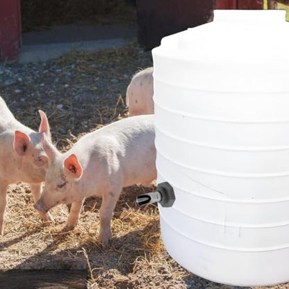 2 Sets Automatic Pig Nipple Drinkers Kit, Stainless Steel Pig Waterer Nipples and Plastics Water Tank Connectors and Hole Openers for Pigs Swine Piglets