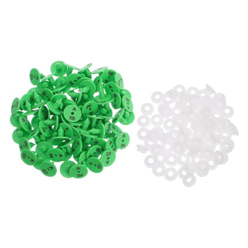 Animal Identification Ear Tags 100pcs Ear Tags Numbers Easy to Attach for - color: Green