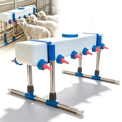 Lamb Beverage Feeder, Calf's Milk Drink, Corral Feeder Cattle Breeding Feed, 12 Head with Holder, Also Included are 10 Nipples. 9l Large Capacity Milk Box, for Farm Ranch