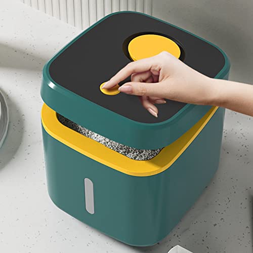 10KG Kitchen Container Bucket Insect-Proof Moisture-Proof Rice Box Grain Sealed Jar Home Storage Pet Dog Food Dark Green