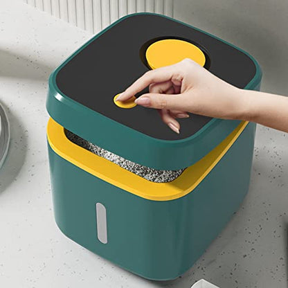 10KG Kitchen Container Bucket Insect-Proof Moisture-Proof Rice Box Grain Sealed Jar Home Storage Pet Dog Food Dark Green