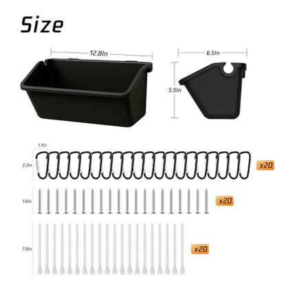 10 Pack Hanging Goat Feeder & Mineral Trough, 5 Qt Fence Feed Trough for Goats, Sheep, Ducks & Chickens, Plastic Farm Feed Bucket with Clips, Zip Ties & Screws, for Grain, Grit & Minerals - color: 10 Packs