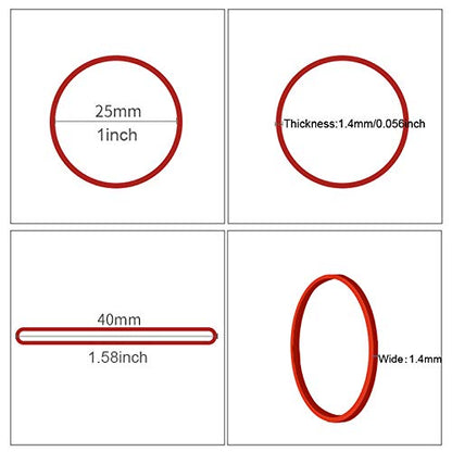 AMUU Rubber Bands size 10 500pcs Red 1inch Small mini Rubber Bands | Elastic Band for Office School Home Elastic Band - color: Red-500pcs