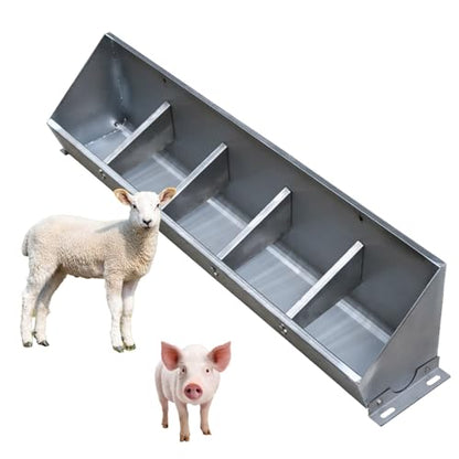 2-in-1 Stainless Steel Animal Feeder & Waterer Trough for Livestock, Durable Farm Equipment for Pasture Use, Ideal for Cattle, Horses, and Goats - size: 100cm (39 2/5in) - 5 bit