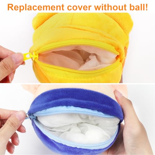 Mity rain Interactive Dog Ball Cover, Replacement Covers Only for Bouncing Ball (Blue Pig+Tiger) - style: Blue Pig+Tiger