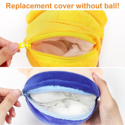 Mity rain Interactive Dog Ball Cover, Replacement Covers Only for Bouncing Ball (Blue Pig+Tiger) - style: Blue Pig+Tiger
