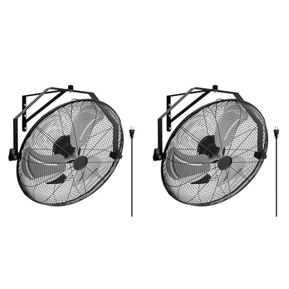 Simple Deluxe 20 Inch High Velocity Wall Mount Fan with Rack and L-Iron, 3 Speed Industrial/Commercial Metal Ventilation Fan, 2 Pack - size: 20 Inch with L-Iron, style: 2 Pack