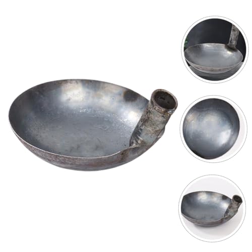 POPETPOP Thick Iron Ladle Spoon for Watering Reusable Long Handle Scoop for Garden and Household Use for Mixing Concrete and Feeding Livestock
