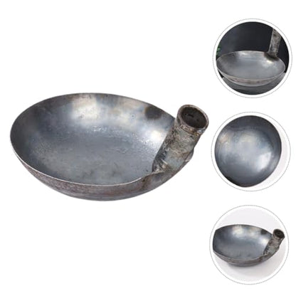 POPETPOP Thick Iron Ladle Spoon for Watering Reusable Long Handle Scoop for Garden and Household Use for Mixing Concrete and Feeding Livestock