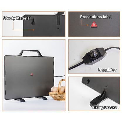 PINNKL 140W Warmer Pet Heater for Chicken Coop, Energy Efficient Design Safer, 50-80℃ Adjustable Temperature Dog Chick Brooder Heating Plate Heating Plate for Chicks Poultry Pets