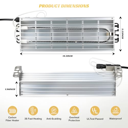 600W Chicken Coop Heater, Carbon FiberChicken Heater for Coop with Adjustable Heating Settings & Hanging Height (600W) - color: 600W