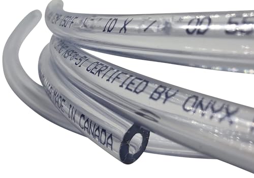 Vinyl PVC Tube Certified (NSF 51) Multipurpose Food-Grade Beer Brewing Line Clear Tubing, Kegerator, Wine Making, Aquaponics, Air Water Hose, 7/16" ID (11mm), 9/16 OD, Clear (25 Feet) - size: 25 Feet