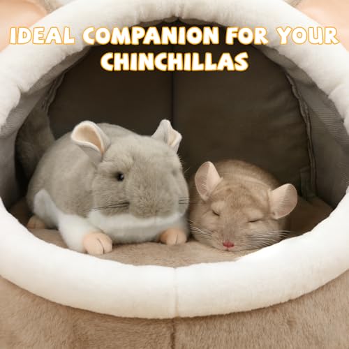 YUEPET Chinchilla Plush Cuddler Toy, Soft Chinchilla Cuddle Buddy, Comfort Anxiety Relief & Stress Reducer Companion for Chinchillas, Guinea Pigs, Hamsters, Ferrets, Hedgehogs, Sugar Gliders