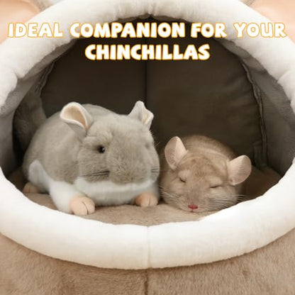 YUEPET Chinchilla Plush Cuddler Toy, Soft Chinchilla Cuddle Buddy, Comfort Anxiety Relief & Stress Reducer Companion for Chinchillas, Guinea Pigs, Hamsters, Ferrets, Hedgehogs, Sugar Gliders