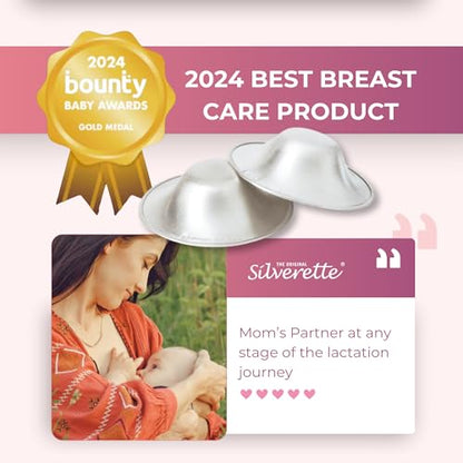 Silverette® The Original Silver Nursing Cups, Nipple Covers for Breastfeeding Essentials, Pure 925 Silver Nipple Shields - color: Medium - XL