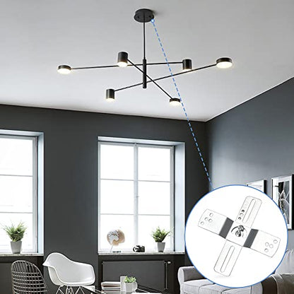 Helunsi 2 Sets Light Fixture Mounting Bracket, 4 inch Universal Crossbar for Lighting, Ceiling Fan Mounting Plate, Steel Crossbar Rotatable, Mounting Cross Brackets with Complete Accessories - 4"