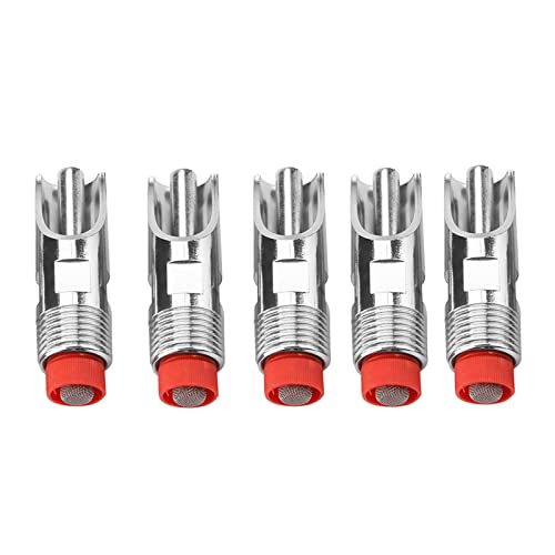 Automatic Pig Waterer Nipple Drinker, 5 Pack Stainless Steel Livestock Drinking Valve for Hog, Swine, Farm Animals