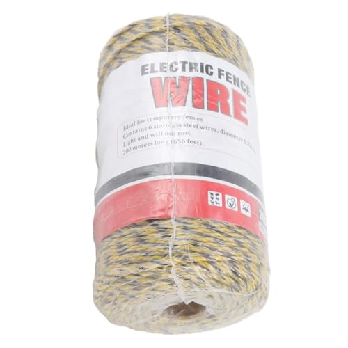 Electric Fence Wire, 6 Strand Stainless Steel 200M Poly Wire Electric Fencing Wire, Durable Polywire Electric Fence for Livestock(MLD-040C) - color: 040C