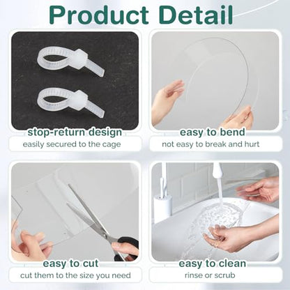 Juexica 3 Pcs 82.7 x 4.5 Inch Guinea Pig Cage Liner Clear Cuttable Critter Cage Liner with Pre Drilled Holes Urine Guard Extra Long Cage Liner with 150 Zip Ties for Rabbit Hamster Ferret Chinchilla