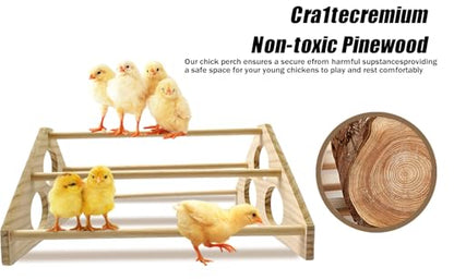 Large Wooden Pine Chick Perch Roosting Bar for Baby Chicks Brooder Coop, Chicken Training Toy Stand - color: Style 1