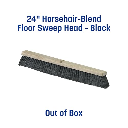 SPARTA Flo-Pac Horsehair-Blend Blend Sweep, Floor Sweep for Cleaning, 24 Inches, Black - style: Modern