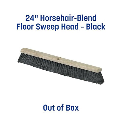 SPARTA Flo-Pac Horsehair-Blend Blend Sweep, Floor Sweep for Cleaning, 24 Inches, Black - style: Modern