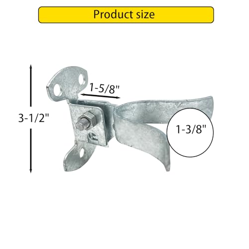 Flat Back Wall Mount Fork Gate Latch for Chain Link Fence, Galvanized Steel with Padlock Hole, Fits 1-3/8" Gate Frame, Includes Screws for Wood Post and Farm Gate (2-Pack)