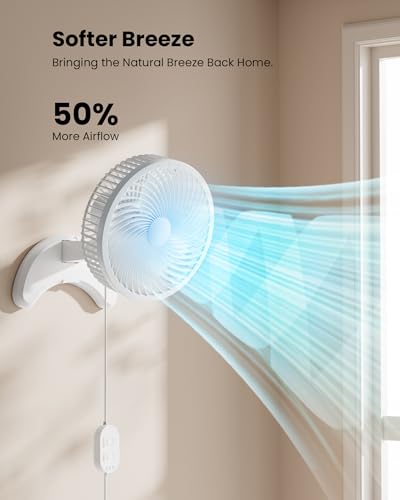Koonie 8'' Wall Mount Fan, Quiet Small Wall Fan with Timer, 8.2ft Wired Remote, 80° Oscillation, 100° Adjustable, 3 Speeds High Velocity for RV Bedroom Kitchen Office Garage, White - color: White Fan, size: 8in