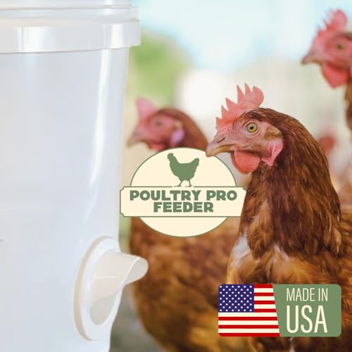 The Original Poultry Pro DIY Chicken Feeder Kit - Single Port Weatherproof - As Seen On Shark Tank, Gravity Fed Chicken Feeder, for Buckets, Bins & Troughs (Bucket & Hole Saw Not Included) - 1 Port - style: Original Feeder 1 Pack